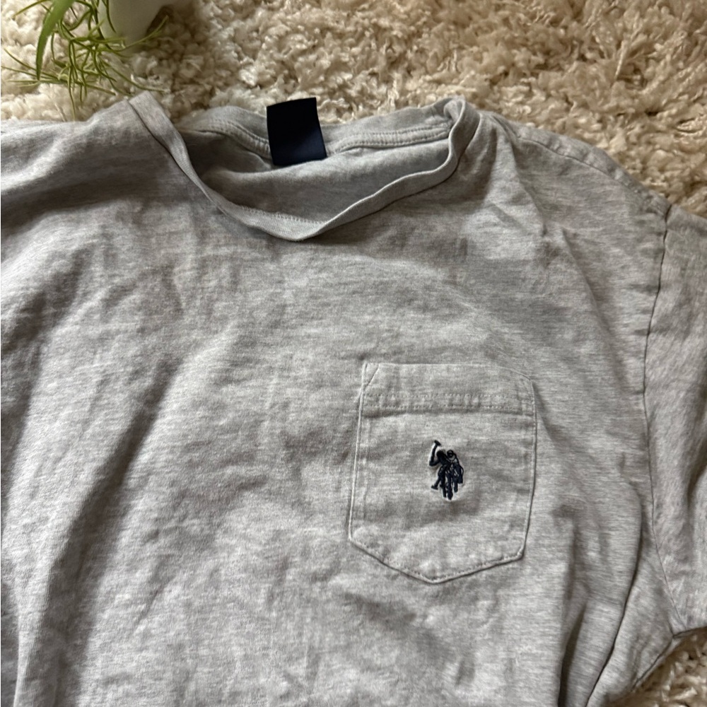 Grey men’s casual, simple, basic Polo Ralph Lauren pocket tee